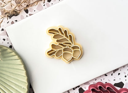 Acorn and Oak Leaf Cutter, Single & Mirrored Set for Polymer Clay And Fondant, 5 Sizes-Autumn Clay Cutters