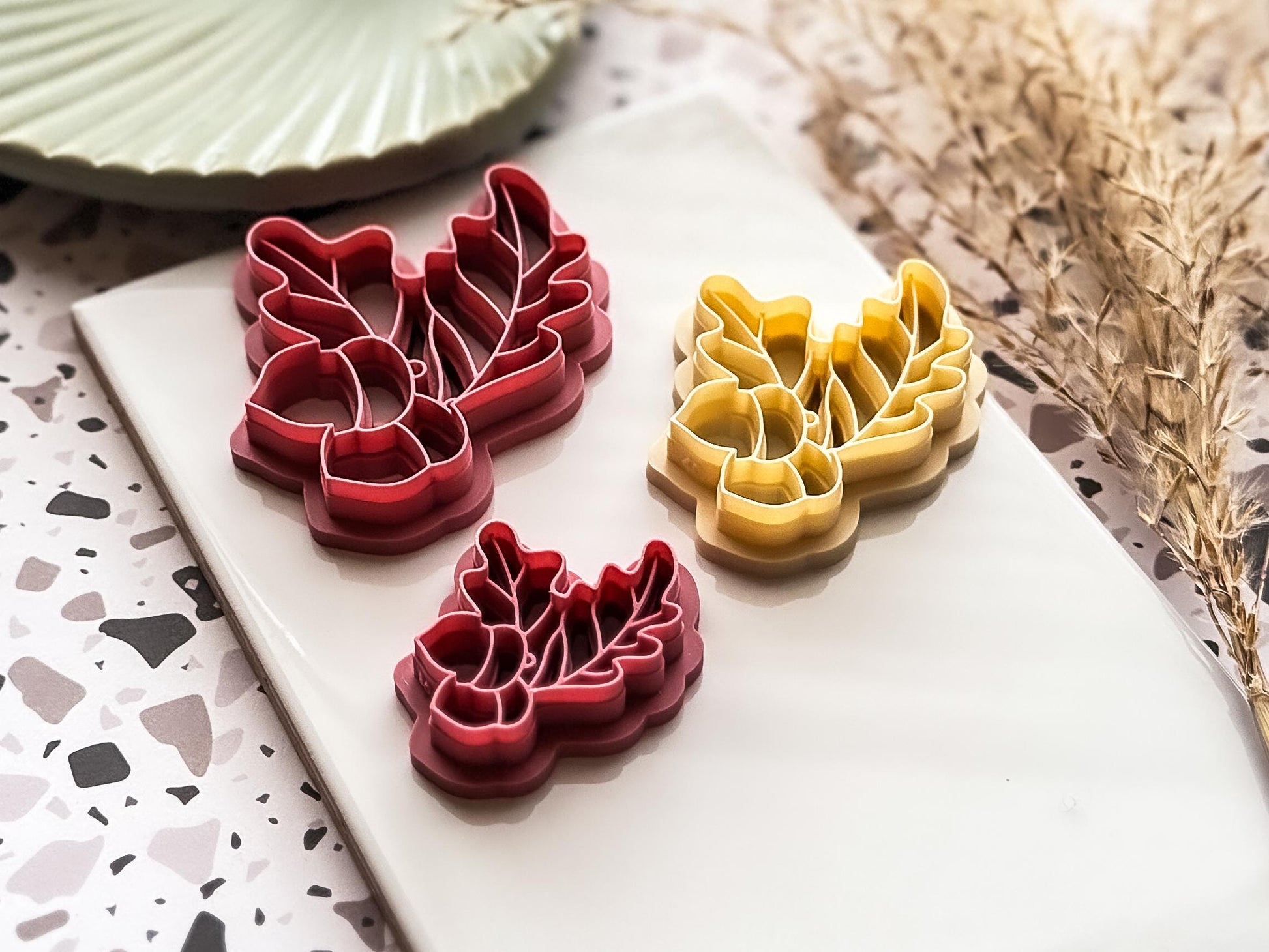 Acorn and Oak Leaf Cutter, Single & Mirrored Set for Polymer Clay And Fondant, 5 Sizes-Autumn Clay Cutters