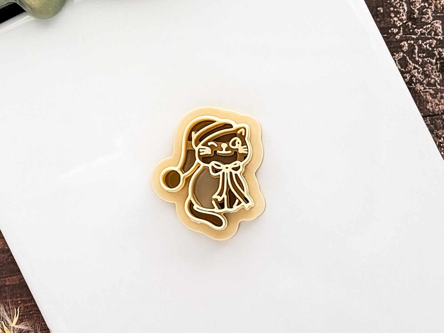 Cat Clay Cutter, Chirstmas Hat Animal Polymer Clay Tool, 2.5 - 4.5 cm-Christmas Clay Cutters