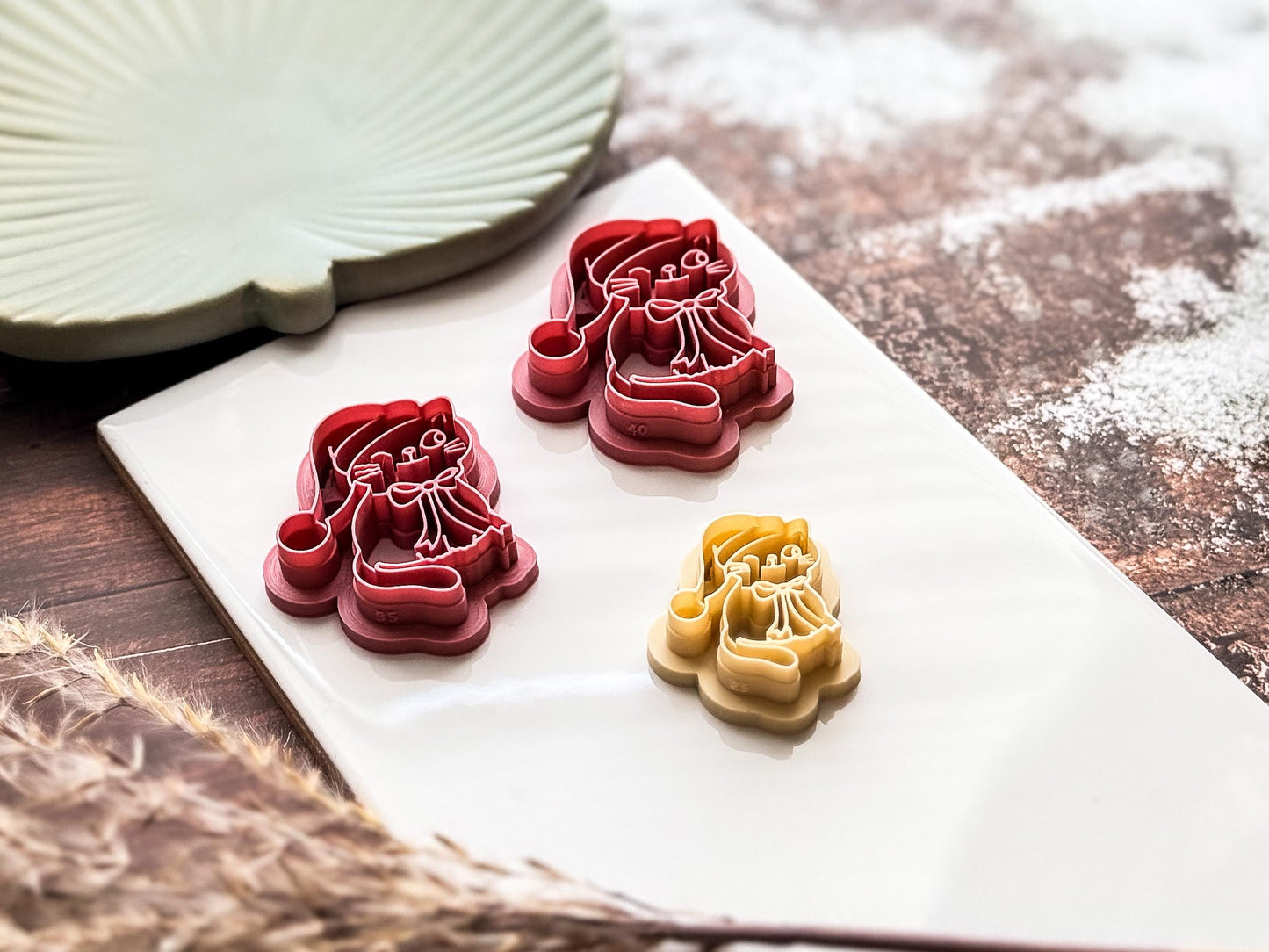 Cat Clay Cutter, Chirstmas Hat Animal Polymer Clay Tool, 2.5 - 4.5 cm-Christmas Clay Cutters