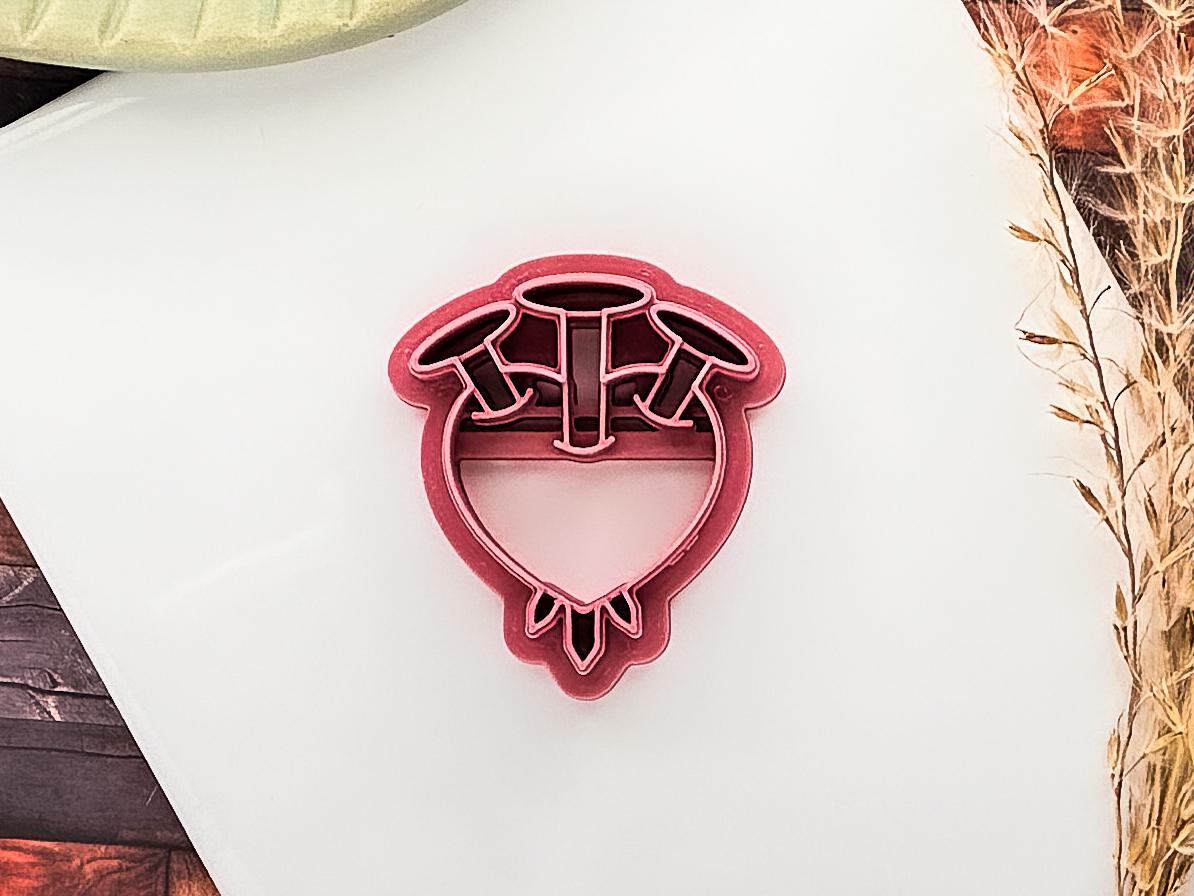 Heart and Nail Clay Cutter, For Alternative Valentines Polymer Clay And Fondant Projects, 5 Sizes-Valentines Clay Cutters