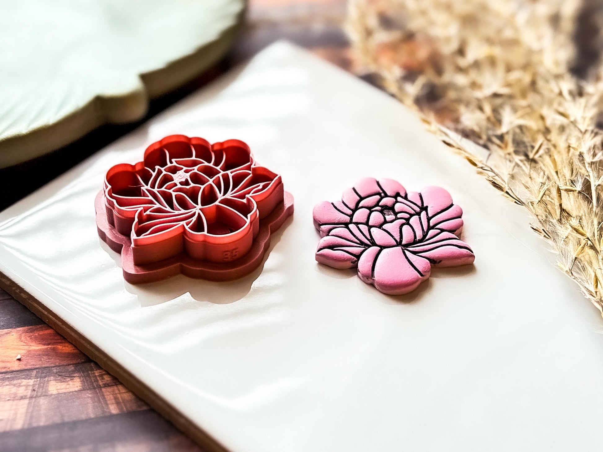 Peony Flower Cutter, Detailed Floral Design For Polymer Clay & Fondant, 5 Sizes, UK Made-Floral Clay Cutters
