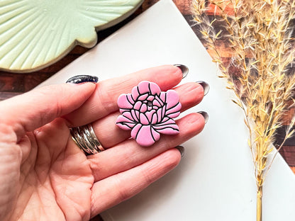 Peony Flower Cutter, Detailed Floral Design For Polymer Clay & Fondant, 5 Sizes, UK Made-Floral Clay Cutters