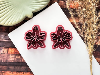 Lily Flower Cutter, Detailed Floral Design For Polymer Clay & Fondant, 5 Sizes, UK Made-Floral Clay Cutters
