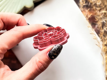 Peony Flower Cutter 2, Detailed Floral Design For Polymer Clay & Fondant, 5 Sizes, UK Made-Floral Clay Cutters