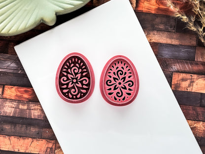 Ceramic Easter Egg Cutters, Embossed And Debossed For Polymer Clay & Fondant, UK Made-Easter Clay Cutters