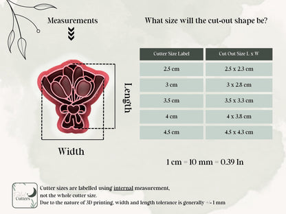 Flower Boquet Polymer Clay Cutter, Tulip Bunch Design for Polymer Clay, Silver Clay And Fondant, 5 Sizes-Floral Clay Cutters