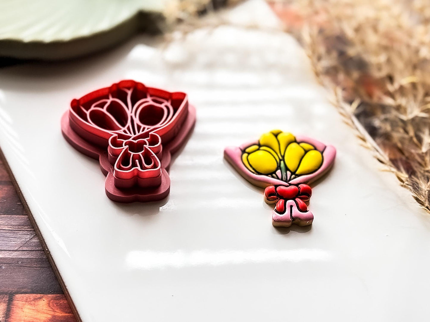 Flower Boquet Polymer Clay Cutter, Tulip Bunch Design for Polymer Clay, Silver Clay And Fondant, 5 Sizes-Floral Clay Cutters