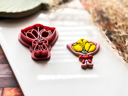 Flower Boquet Polymer Clay Cutter, Tulip Bunch Design for Polymer Clay, Silver Clay And Fondant, 5 Sizes-Floral Clay Cutters