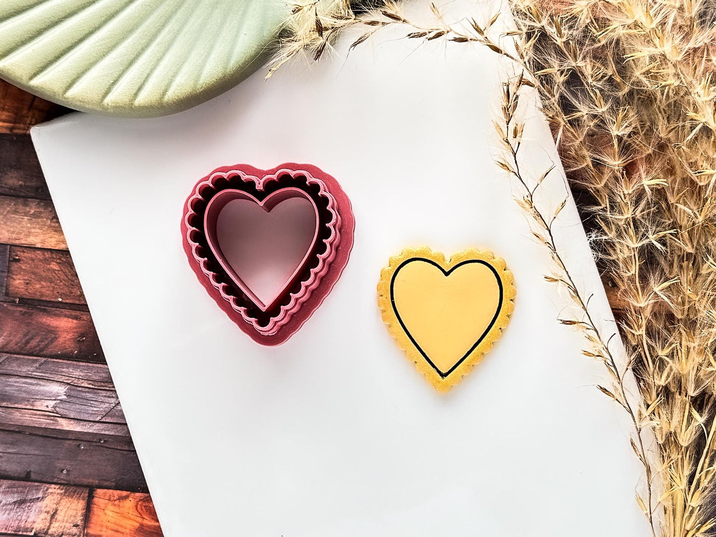 Scalloped Heart Valentine's Day Cutter, Detailed Design for Polymer Clay, Silver Clay And Fondant, 5 Sizes-Valentines Clay Cutters