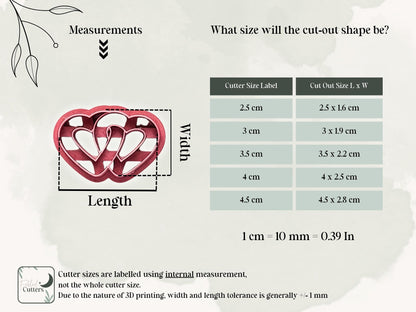 Linked Heart Clay Cutter, Entwined Hearts Tool For Polymer Clay, Silver Clay And Fondant, 5 Sizes-Valentines Clay Cutters