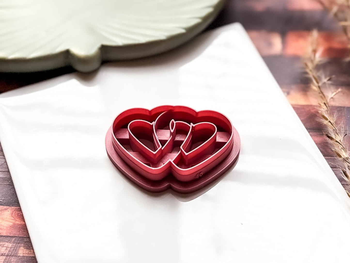 Linked Heart Clay Cutter, Entwined Hearts Tool For Polymer Clay, Silver Clay And Fondant, 5 Sizes-Valentines Clay Cutters