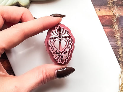 Decorative Heart A Polymer Clay Cutter, Polymer Clay, Silver Clay And Fondant, 5 Sizes-Valentines Clay Cutters