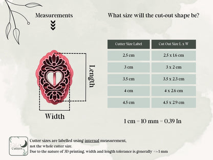 Decorative Heart A Polymer Clay Cutter, Polymer Clay, Silver Clay And Fondant, 5 Sizes-Valentines Clay Cutters