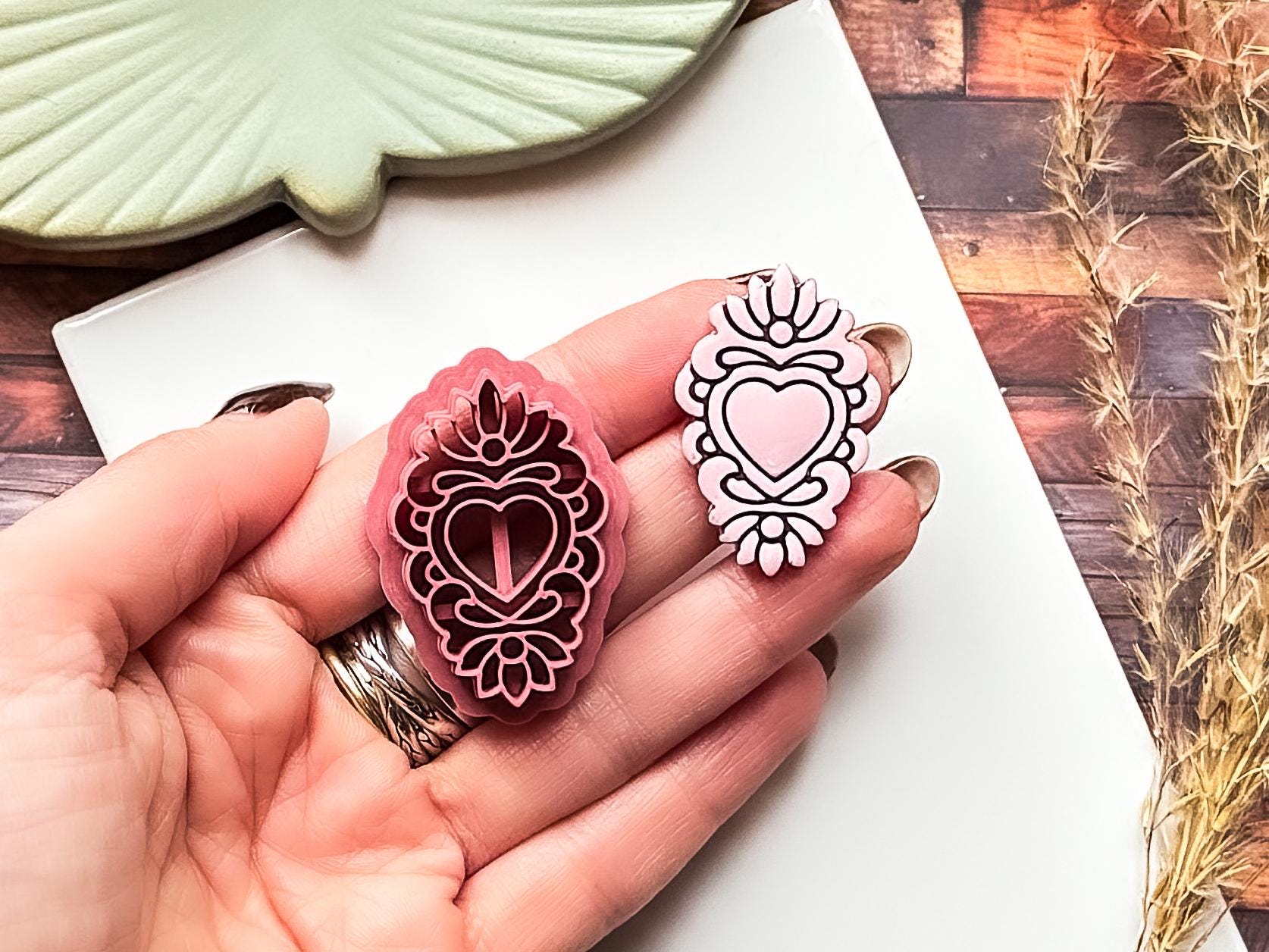 Decorative Heart A Polymer Clay Cutter, Polymer Clay, Silver Clay And Fondant, 5 Sizes-Valentines Clay Cutters