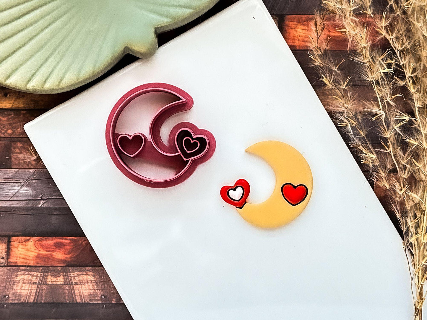 Heart Crescent Moon Cutter, For Polymer Clay And Metal Fondant, 2.5 - 4.5 cm Options, UK Made-Valentines Clay Cutters