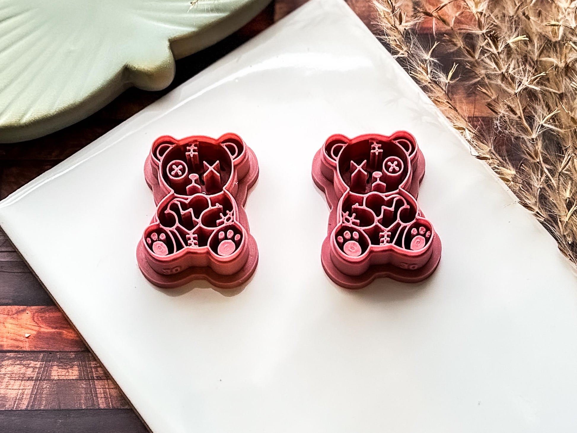 Spooky Teddy Bear Clay Cutter, Alternative Valentine Polymer Clay Tool, 6+ sizes-Valentines Clay Cutters
