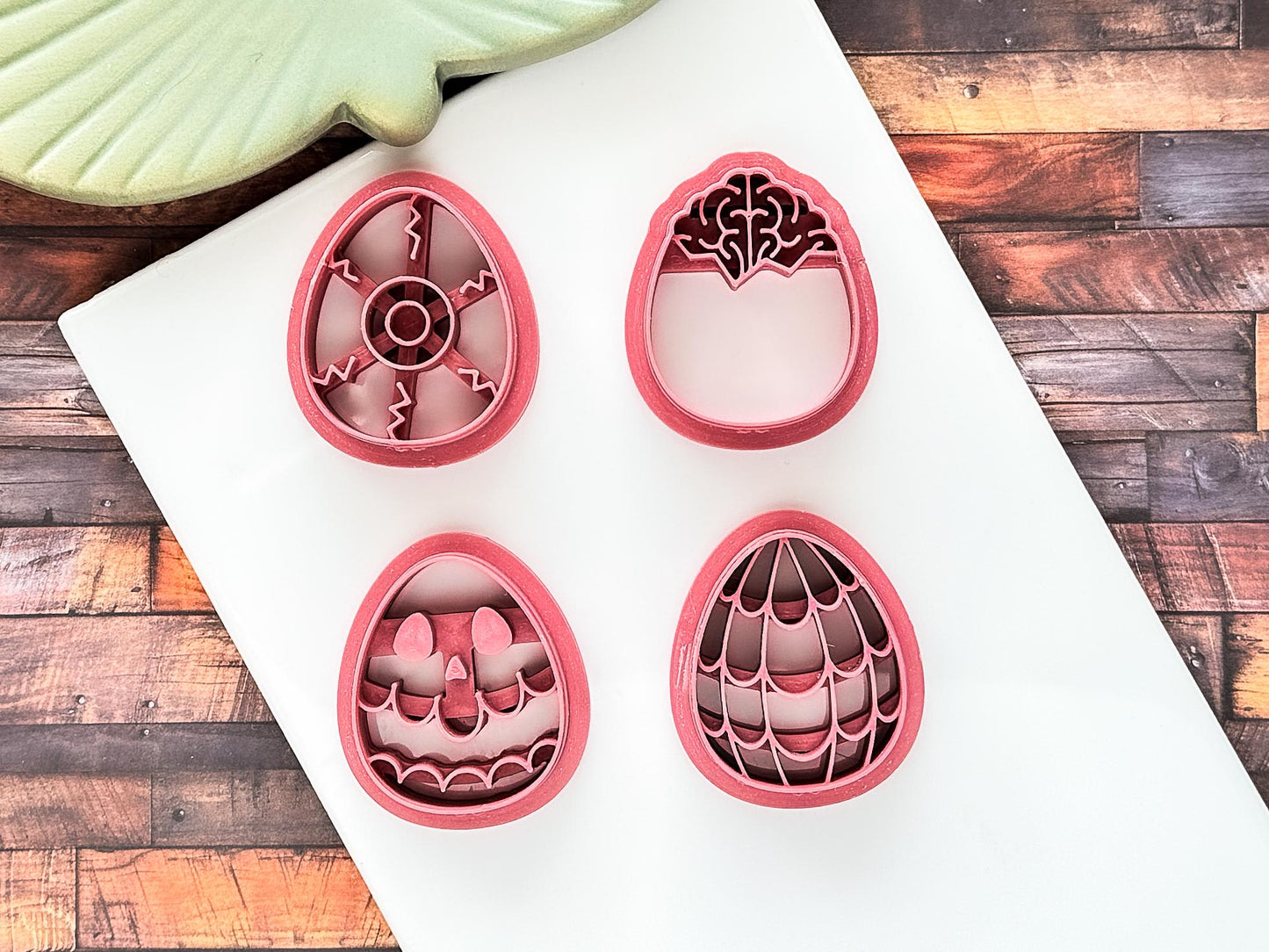 Set Of 4 Spooky Easter Cutters: Gothic Egg Shaped Design, 6 Sizes, UK Made-Easter Clay Cutters