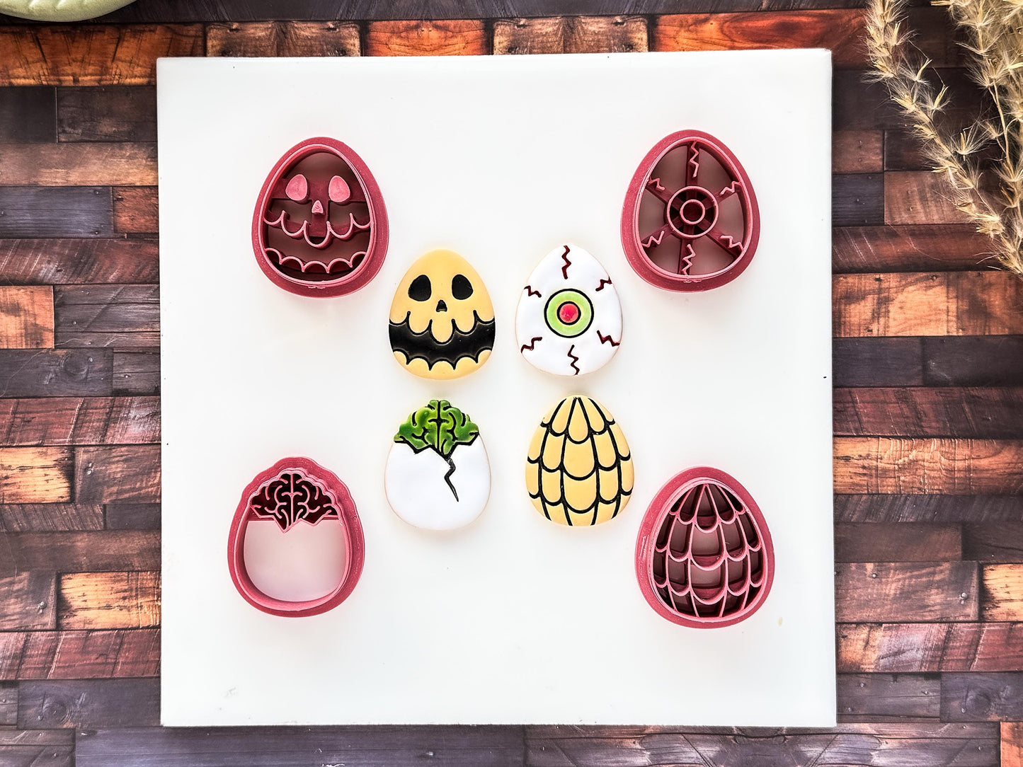 Set Of 4 Spooky Easter Cutters: Gothic Egg Shaped Design, 6 Sizes, UK Made-Easter Clay Cutters