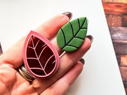 Simple Leaf Shape Cutter For Polymer Clay And Fondant, 5 Sizes-Floral Clay Cutters