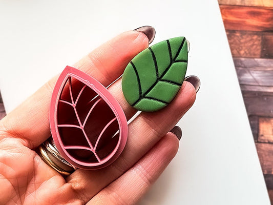 Simple Leaf Shape Cutter For Polymer Clay And Fondant, 5 Sizes-Floral Clay Cutters