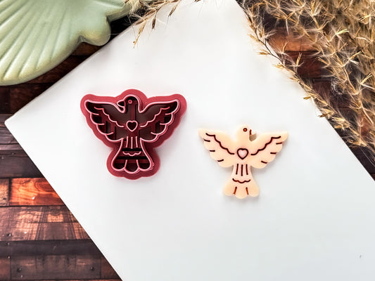 Boho Love Dove Clay Cutter: Bird-Shaped Polymer Clay Tool, UK Made-Boho Clay Cutters