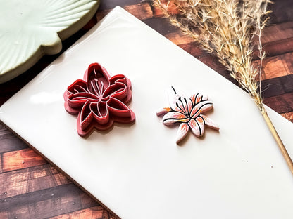 Lily Flower Cutter, Detailed Floral Design For Polymer Clay & Fondant, 5 Sizes, UK Made-Floral Clay Cutters
