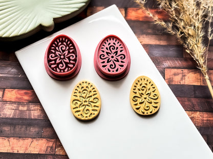 Ceramic Easter Egg Cutters, Embossed And Debossed For Polymer Clay & Fondant, UK Made-Easter Clay Cutters