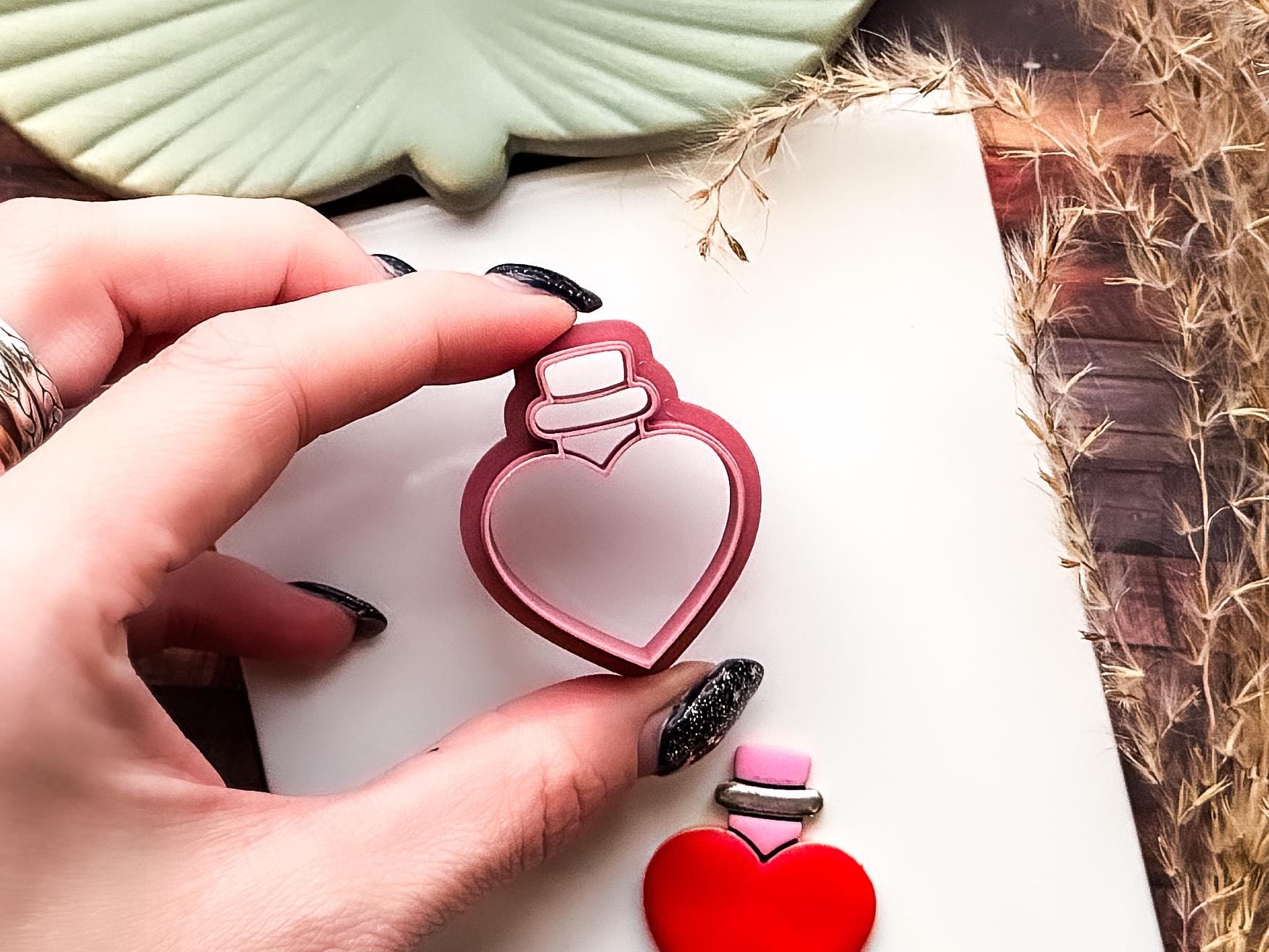 Clay Cutter Love Potion, Valentine's Themed Cutting Tool For Polymer Clay & Fondant-Valentines Clay Cutters