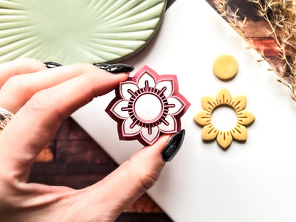 Simple Sunflower Cutter, Floral Cutting Tool For Polymer Clay & Fondant, 4 Sizes, UK Made-Floral Clay Cutters