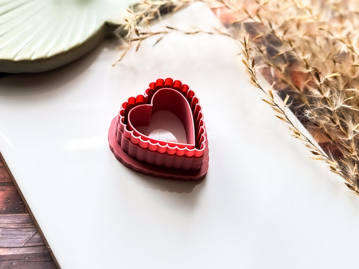 Scalloped Heart Valentine's Day Cutter, Detailed Design for Polymer Clay, Silver Clay And Fondant, 5 Sizes-Valentines Clay Cutters