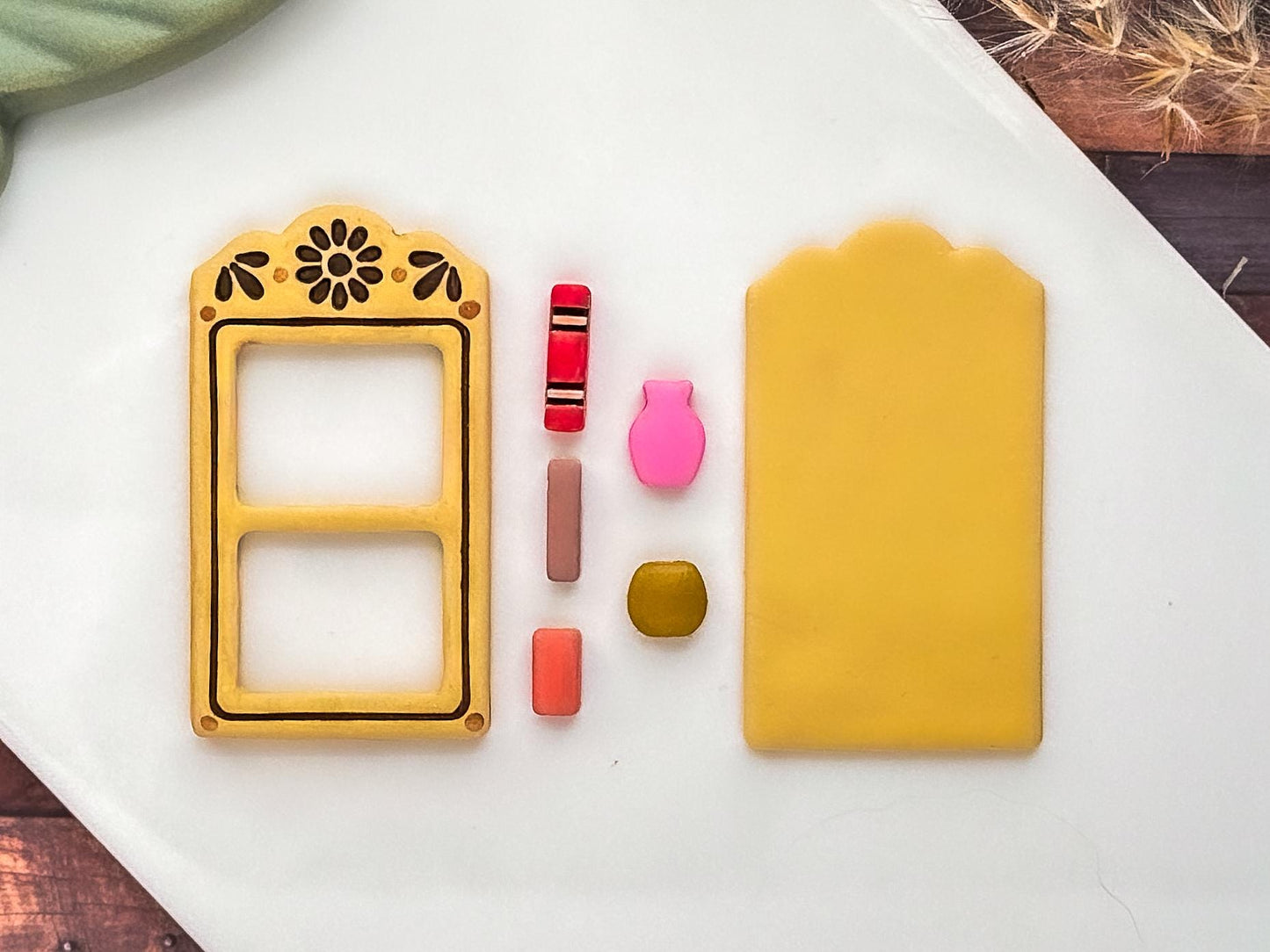 Botantical Book Shelf Cutter Set | Floral Bookcase | Polymer Clay Tools-Floral Clay Cutters
