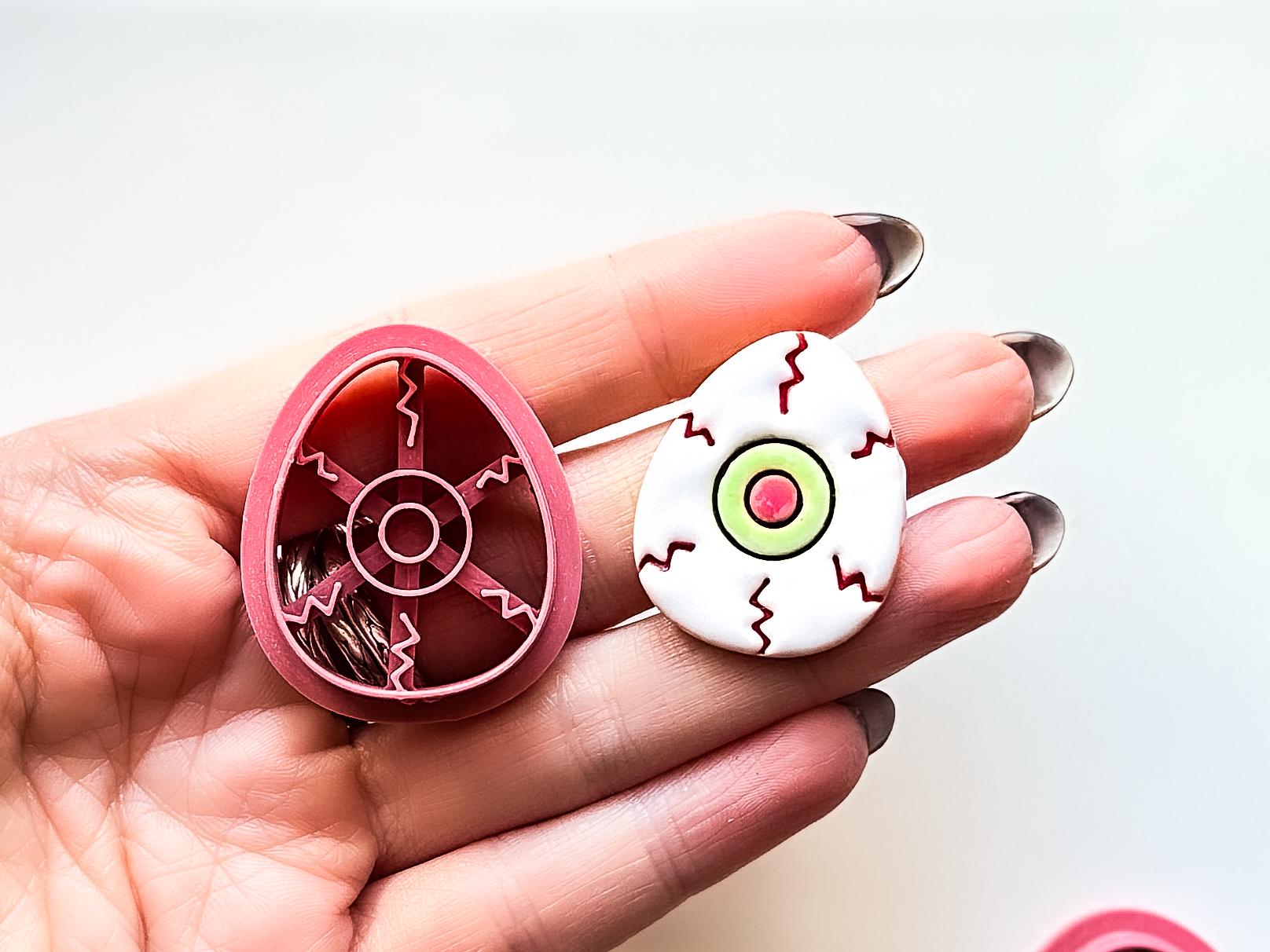 Set Of 4 Spooky Easter Cutters: Gothic Egg Shaped Design, 6 Sizes, UK Made-Easter Clay Cutters