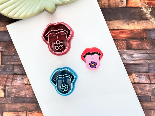 Retro Flower Tongue Cutter, Hippie Style Cutting Tool For Polymer Clay, 2.5 - 5 cm, UK Made-Floral Clay Cutters