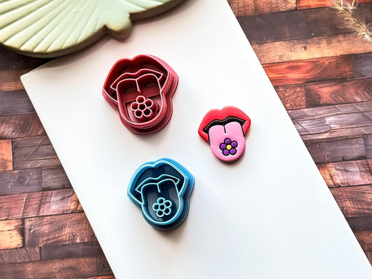 Retro Flower Tongue Cutter, Hippie Style Cutting Tool For Polymer Clay, 2.5 - 5 cm, UK Made-Floral Clay Cutters