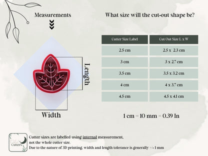 3 Pointed Leaf Clay Cutter | Polymer Clay | Fondant | 5 Sizes | UK Made-Floral Clay Cutters