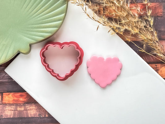 Scalloped Heart Clay Cutter | Polymer Clay Cutting Tools | Fondant | 7 Sizes | UK Made-Valentines Clay Cutters