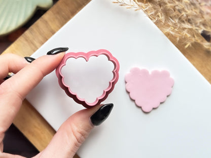 Scalloped Heart Clay Cutter | Polymer Clay Cutting Tools | Fondant | 7 Sizes | UK Made-Valentines Clay Cutters