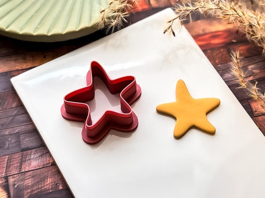 Simple Star Fish Cutter, 5 Legged Crusacian Shape For Polymer Clay, Silver Clay And Fondant-Summer Clay Cutters