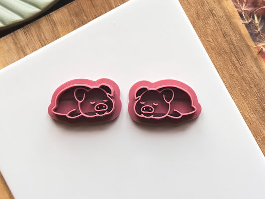 Pig Clay Cutter | Happy Pig, Farm Animal | Polymer Clay Tool | 5 Sizes-Animal & Nature Cutters