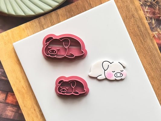 Pig Clay Cutter | Happy Pig, Farm Animal | Polymer Clay Tool | 5 Sizes-Animal & Nature Cutters