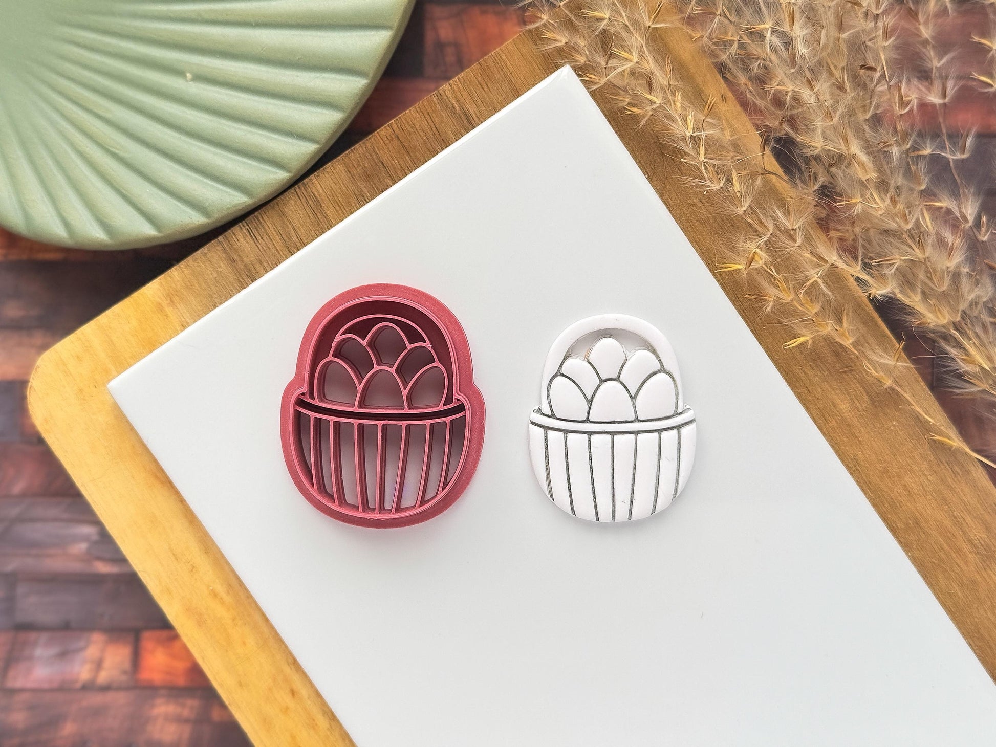 UK-made Easter egg basket clay cutter for polymer clay and fondant - Fabled Cutters