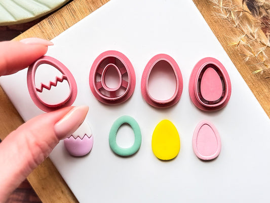 Easter Egg Shaped Polymer Clay Cutter Set of 4-Easter Clay Cutters