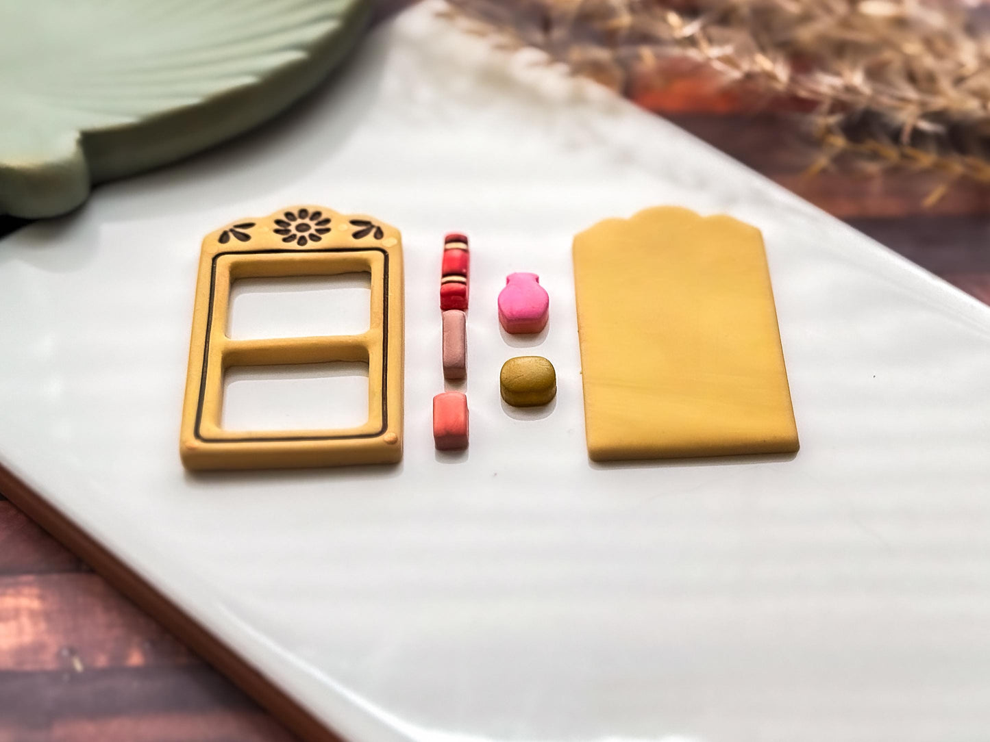 Botantical Book Shelf Cutter Set | Floral Bookcase | Polymer Clay Tools-Floral Clay Cutters