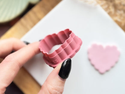Scalloped Heart Clay Cutter | Polymer Clay Cutting Tools | Fondant | 7 Sizes | UK Made-Valentines Clay Cutters