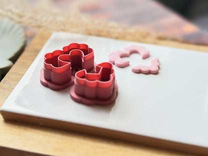 2 Piece Scalloped Heart Clay Cutter | Polymer Clay Cutting Tools | Fondant | 6 Sizes | UK Made-Valentines Clay Cutters