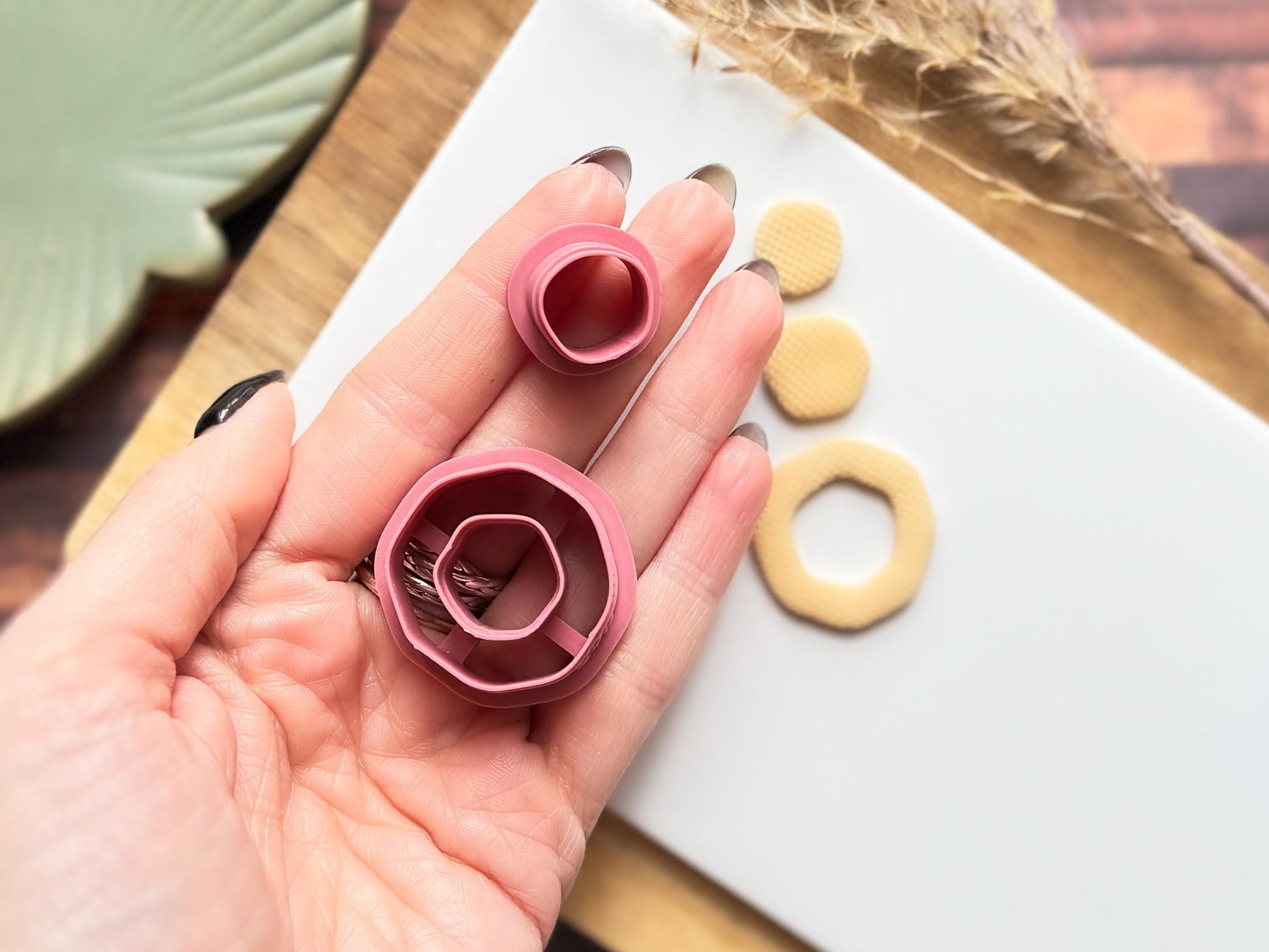 Organic Hexagon Earring Cutters | Polymer Clay Cutting Tools |-Earring Cutter Sets