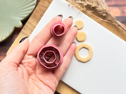 Organic Hexagon Earring Cutters | Polymer Clay Cutting Tools |-Earring Cutter Sets