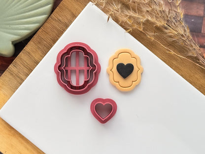 Romantic Frame Clay Cutter Set, 3 Frame Designs + 1 Mini Heart | Valentine's Cutters | 6 Sizes-Valentines Clay Cutters
