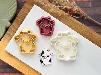 Baby Cow Clay Cutter | Cute Farm Animal Polymer Clay Tool | Fondant Cutting Tool-Animal & Nature Cutters